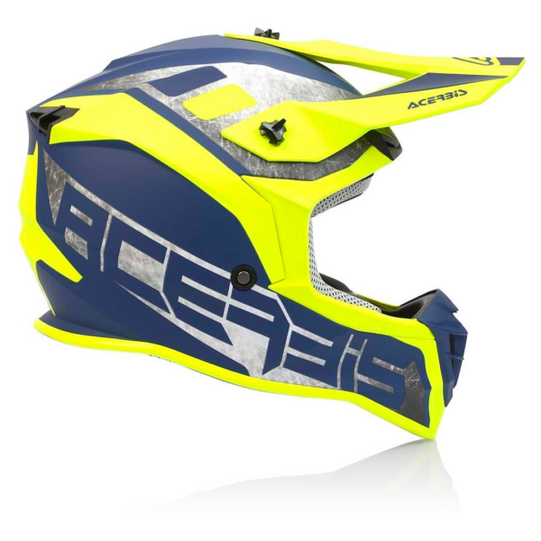 CASQUE ACERBIS LINEAR JAUNE FLUO BLEU -M