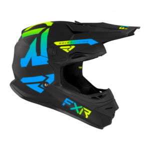 CASQUE ENFANT FXR LEGION NOIR BLEU FLUO TAILLE M