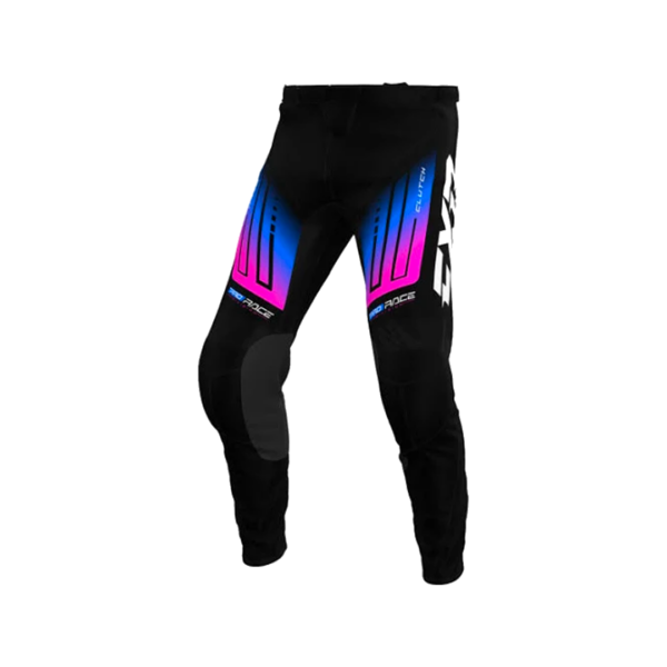 PANTALON TENUE ENFANT FXR CLUTCH MX NOIR BLEU ROSE